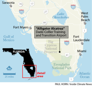 The location of the Everglades migrant detention site known as Alligator Alcatraz (Paul Horn/Inside Climate News)