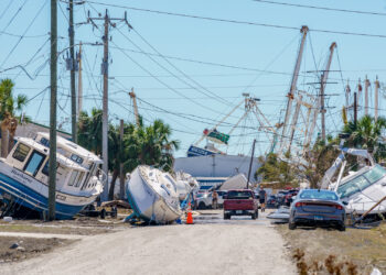 Downed power lines and other damage from Hurricane Ian in Fort Myers (iStock image)