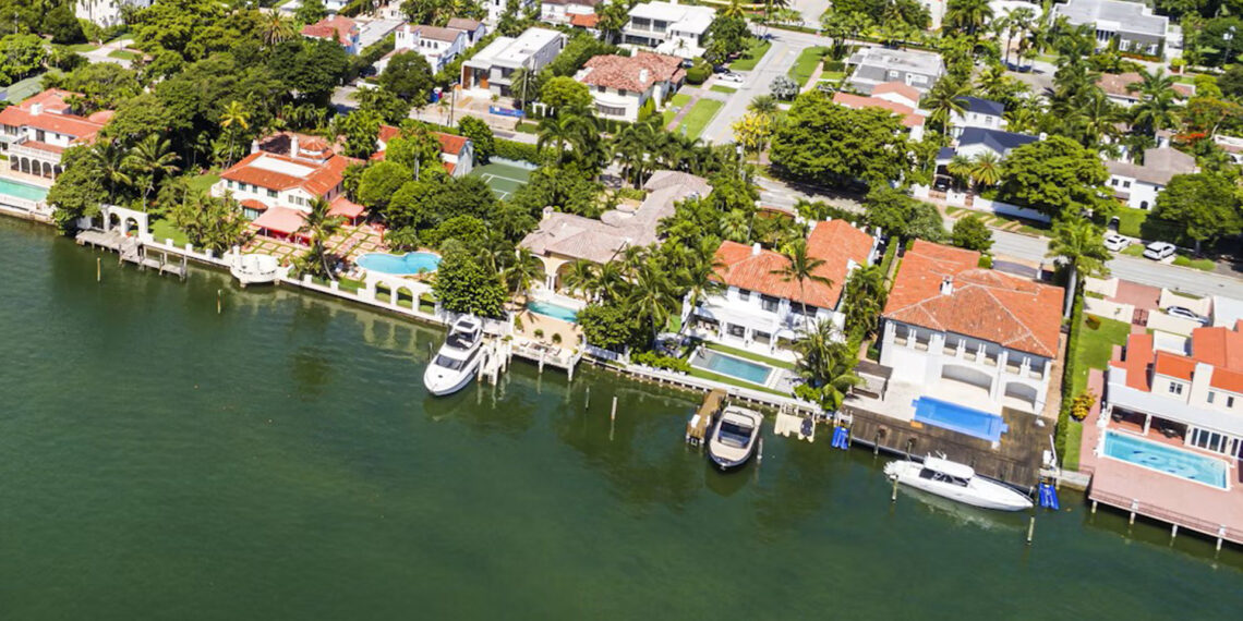 Waterfront homes on La Gorce Island in Miami Beach (Jeffrey Greenberg/Universal Images Group via Getty Images)