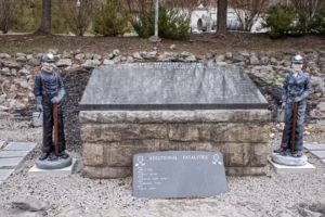 A memorial honors coal miners who died on the job in Harlan County, Ky. (Jim West/UCG/Universal Images Group via Getty Images)
