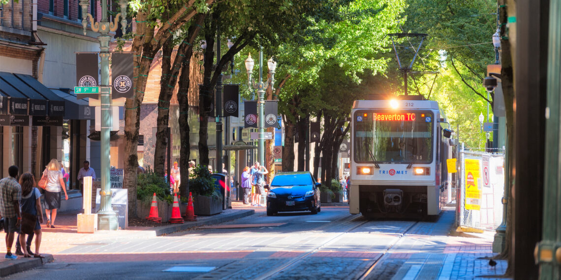 Public transportation in downtown Portland, Oregon (iStock image)