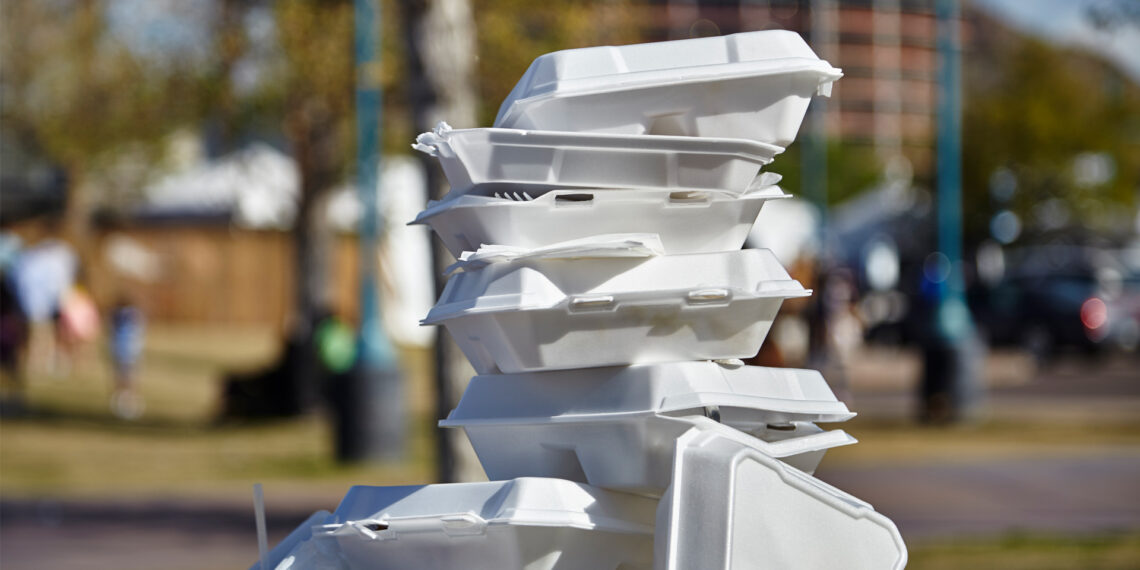 A pile of foam food containers (iStock image)