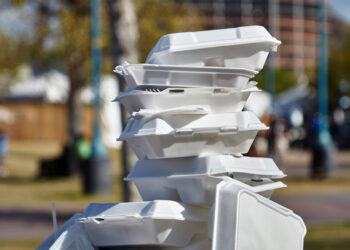 A pile of foam food containers (iStock image)