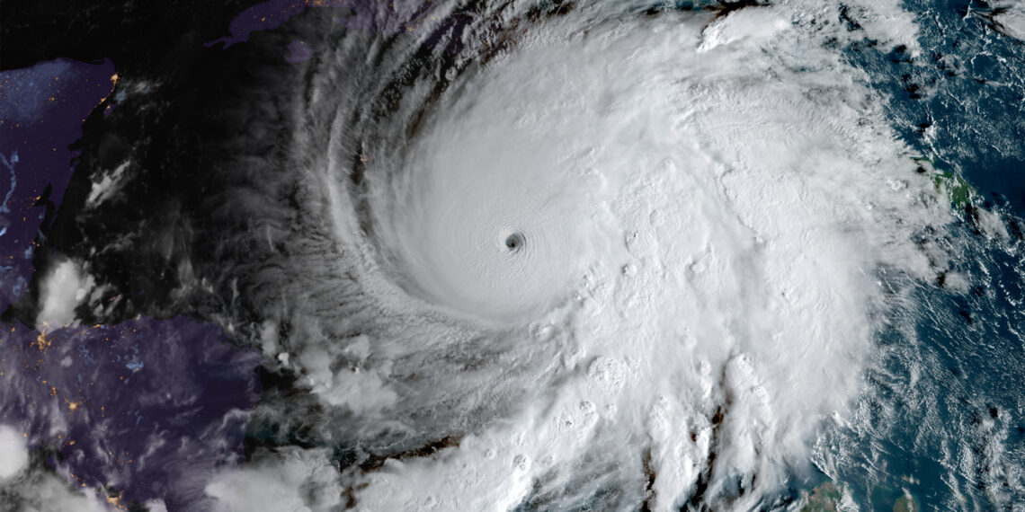 Hurricane Melissa straddles the worlds of day and night as it becomes a Category 5 storm. (GOES imagery: CSU/CIRA & NOAA, Public domain, via Wikimedia Commons)